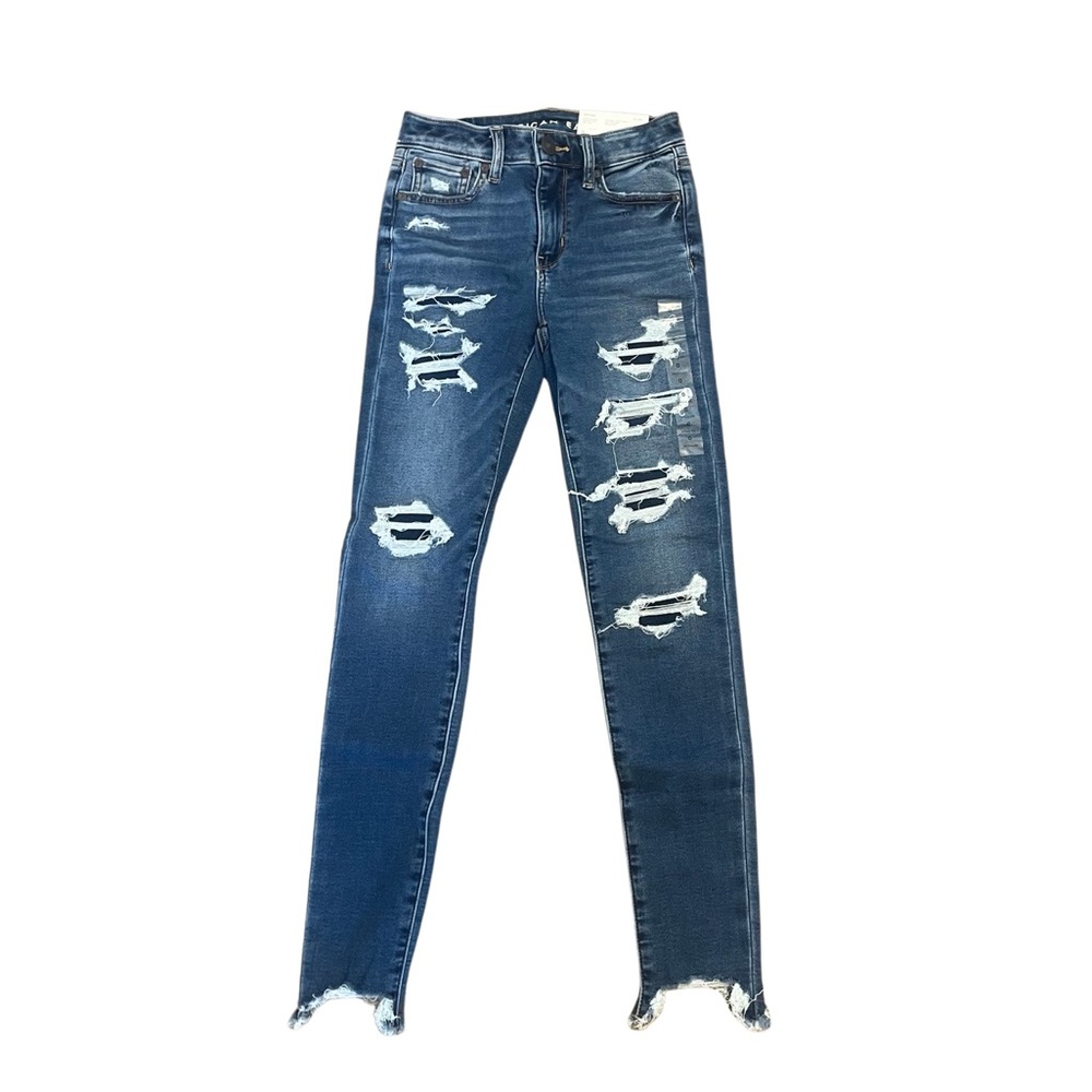 Soft-knit high rise leggings with rips